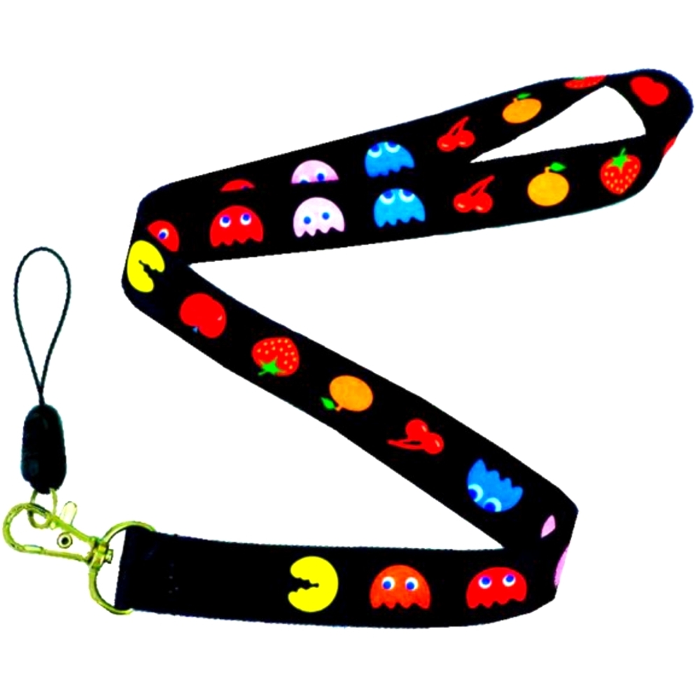 PAC MAN 3D Laser Print Lanyard Keychain